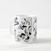 Mug Calligraphie de doodle d'art personnalisé (Devant gauche)