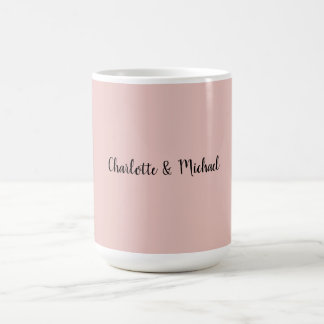 Mug Calligraphie de mariage Élégante Rose Doré Nom Pla