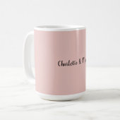 Mug Calligraphie de mariage Élégante Rose Doré Nom Pla (Devant gauche)