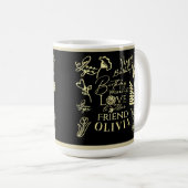 Mug Calligraphie de nom minimal élégant pour l'anniver (Devant droit)