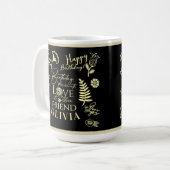 Mug Calligraphie de nom minimal élégant pour l'anniver (Devant gauche)