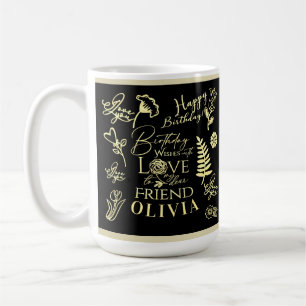 Mug Calligraphie de nom minimal élégant pour l'anniver