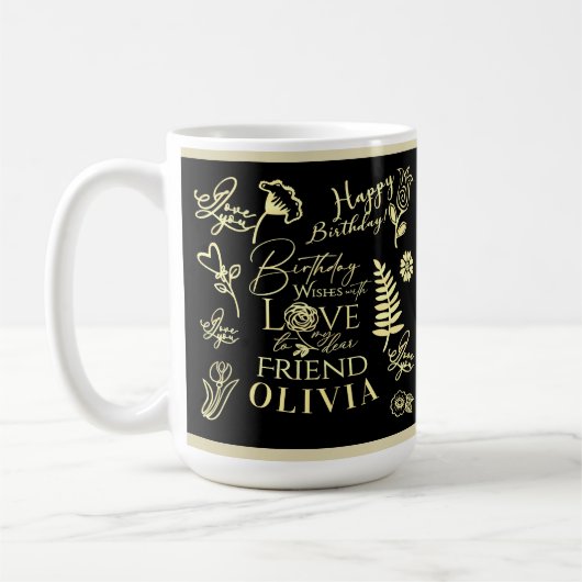 Mug Calligraphie de nom minimal élégant pour l'anniver (Gauche)