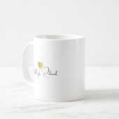 Mug Calligraphie de nom monogramme cœur (Devant gauche)