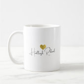 Mug Calligraphie de nom monogramme cœur (Gauche)