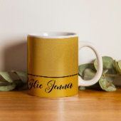 Mug Calligraphie de script de style or et noir unique