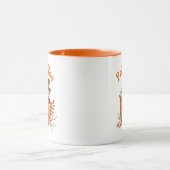 Mug calligraphie design automne automne café orange (Centre)