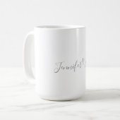 Mug Calligraphie Élégant Gris rétro Gris Blanc Nom (Devant gauche)