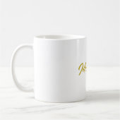 Mug Calligraphie Élégant Or Blanc Simple Nom (Gauche)