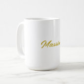 Mug Calligraphie Élégant Or Blanc Simple Nom (Devant gauche)