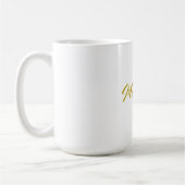 Mug Calligraphie Élégant Or Blanc Simple Nom (Gauche)