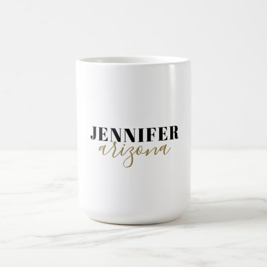 Mug Calligraphie Elegant Plain Ajouter son propre nom (Centre)
