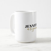 Mug Calligraphie Elegant Plain Ajouter son propre nom (Devant gauche)