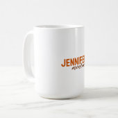 Mug Calligraphie Elegant Plain Ajouter son propre nom (Devant gauche)