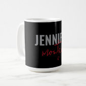 Mug Calligraphie Elegant Plain Ajouter son propre nom (Devant gauche)