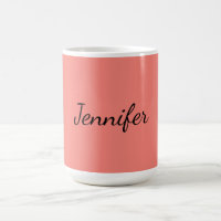 Calligraphie Élégant Rose Corail Simple Nom