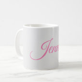 Mug Calligraphie Elegant Rose Grey Ajouter Votre Nom (Devant gauche)