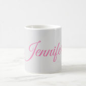 Mug Calligraphie Elegant Rose Grey Ajouter Votre Nom (Centre)