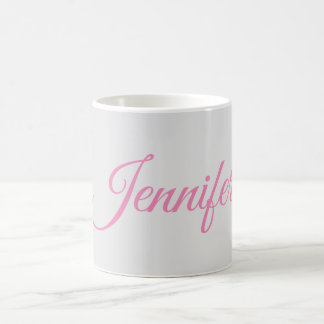 Mug Calligraphie Elegant Rose Grey Ajouter Votre Nom