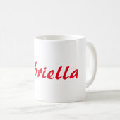 Mug Calligraphie Élégant Rouge Blanc Plaine Nom simple (Devant droit)