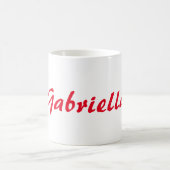 Mug Calligraphie Élégant Rouge Blanc Plaine Nom simple (Centre)