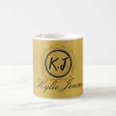 Mug Calligraphie élégante à l'encre dorée et noire uni (Centre)