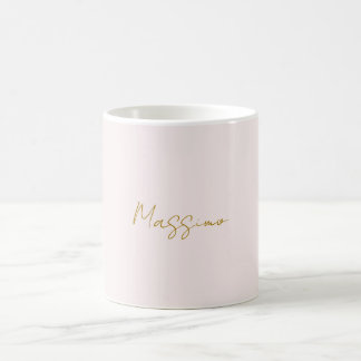 Mug Calligraphie élégante de couleur or et pastel Nom 