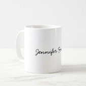 Mug Calligraphie Élégante Noir & Blanc Simple (Devant gauche)
