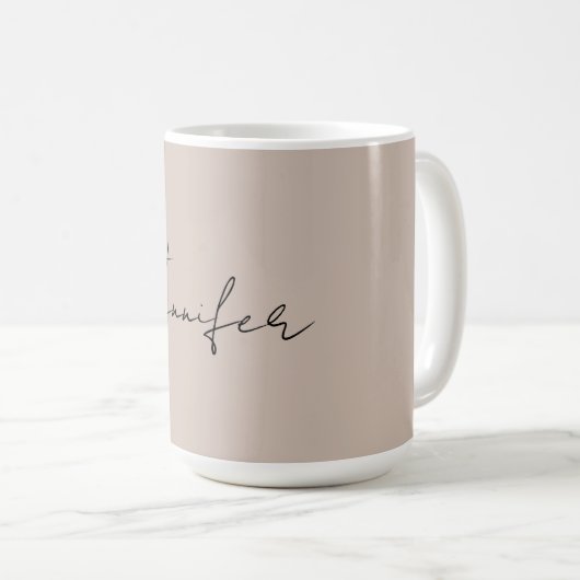 Mug Calligraphie Élégante Plaque Nom simple (Devant droit)