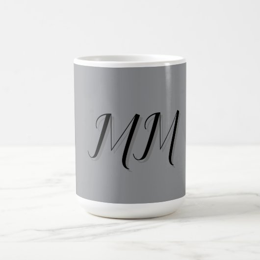Mug Calligraphie gris-noir monogramme (Centre)