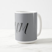 Mug Calligraphie gris-noir monogramme (Devant droit)