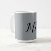 Mug Calligraphie gris-noir monogramme (Devant gauche)