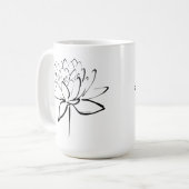 Mug Calligraphie Lotus (Noir) (Devant gauche)