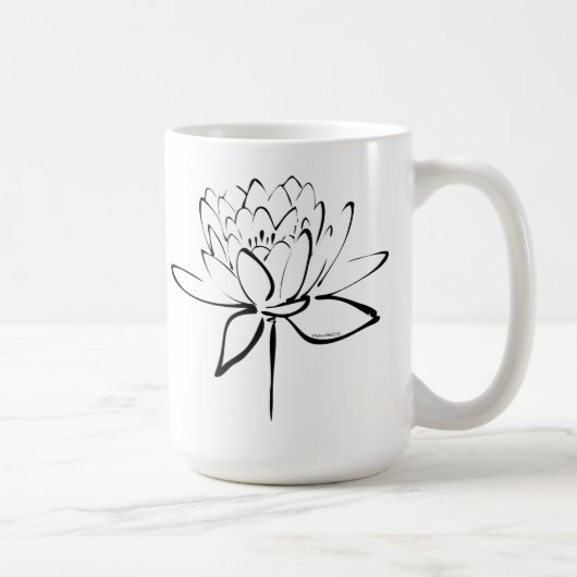 Mug Calligraphie Lotus (Noir) (Droite)
