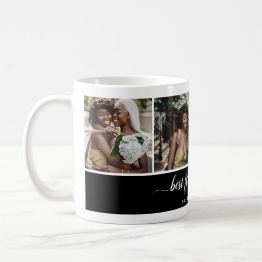 Mug Calligraphie Meilleurs amis Forever Photo Collage (Gauche)