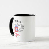 Mug Calligraphie moderne Femme aéroportée (Devant gauche)