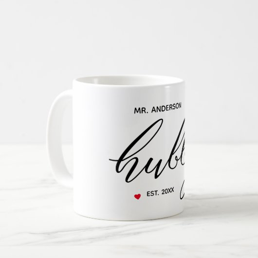 Mug Calligraphie moderne "Hubby" (Devant gauche)
