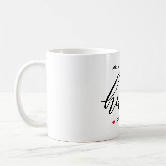 Mug Calligraphie moderne "Hubby" (Gauche)