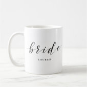 Mug Calligraphie moderne Mariée noire et blanche (Gauche)