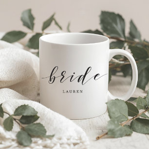 Mug Calligraphie moderne noir et blanc Future mariée