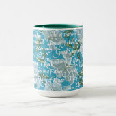 Mug Calligraphie Noms du Christ || Bleu clair (Centre)