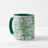 Mug Calligraphie Noms du Christ|| Vert doux (Devant gauche)