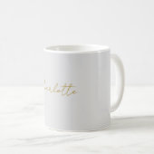 Mug Calligraphie or couleur gris Personnalisé Edition  (Devant droit)