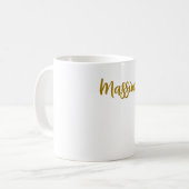 Mug Calligraphie Professionnel Élégant Couleur Or (Devant gauche)