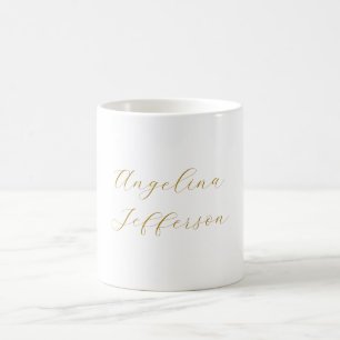 Mug Calligraphie Professionnel Élégant Couleur Or