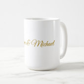 Mug Calligraphie professionnelle Elegant or couleur (Devant droit)