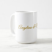 Mug Calligraphie professionnelle Elegant or couleur (Devant gauche)