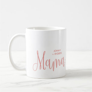 Mug Calligraphie rose Script Mama Lettrer les noms des