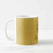 Mug Calligraphie script élégante or et noir unique (Gauche)