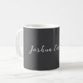 Mug Calligraphie Simple Gris Nom Professionnel (Devant gauche)